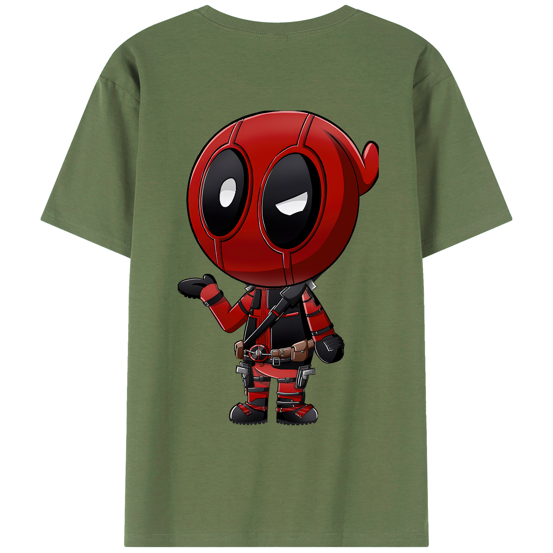 （画像用） Deadpool デッドプール 綿100％ メンズ半袖Tシャツ（バックプリント） 通気性